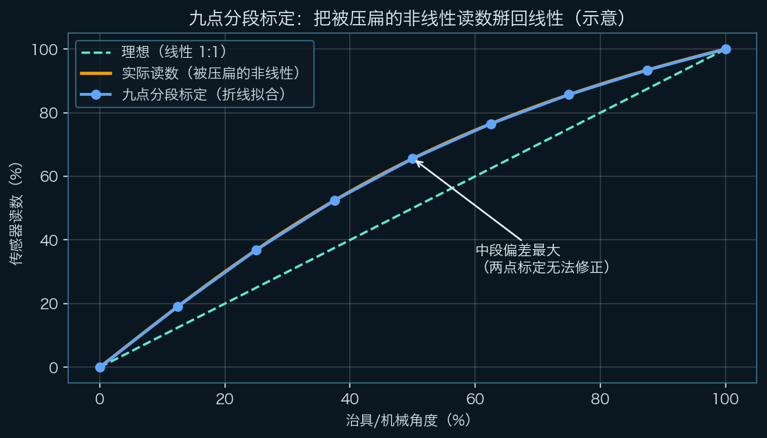 九點分段標定示意