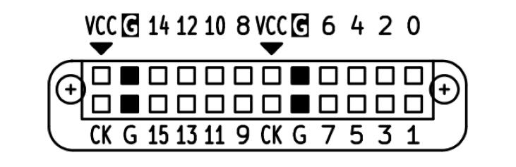 背面 2×12P 排母引脚（官方硬件手册）